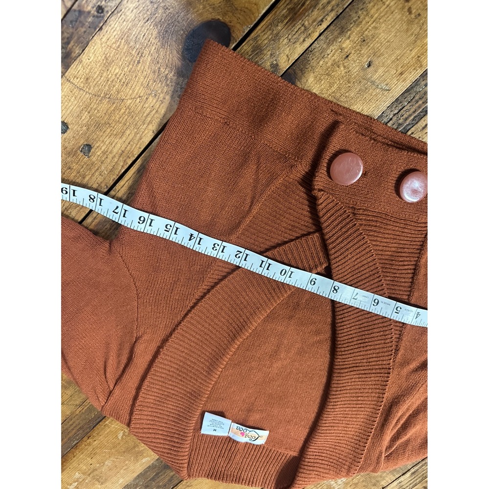 Y2K Rust Cropped Button Cardigan Womens M Retro Secretary Indie Sleaze - Picture 4 of 7